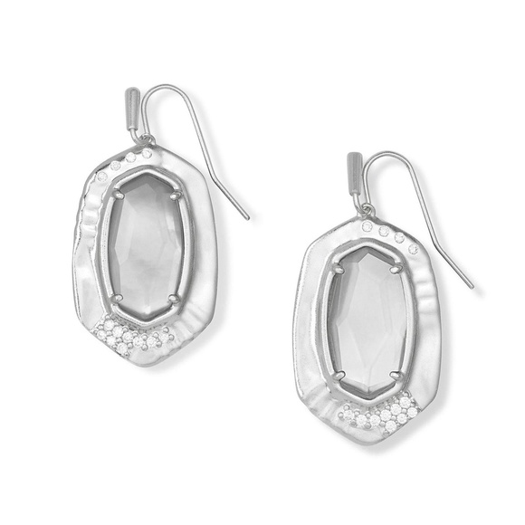 NEW Kendra Scott Anna Small Drop Earrings RHOD Gray Illusion - Picture 1 of 2